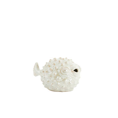 Ornament 25,5x14,5x14 cm FISH ceramics cream pearl