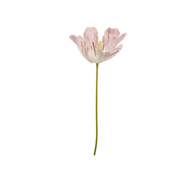 Kunstbloem 33x33x120 cm LOEK papier groen+licht roze