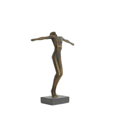 Ornament on base 29,5x9x35,5 cm JIP antique bronze+matt blck