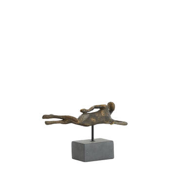 Ornament on base 35x8x19 cm PETE antique bronze+matt black