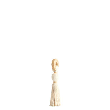 Ornament Ø9x33 cm YAVIZA cream+raffia natural