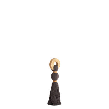 Ornament Ø9x33 cm YAVIZA dark brown+raffia sand