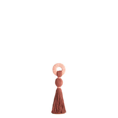 Ornament Ø9x33 cm YAVIZA terra+raffia light pink
