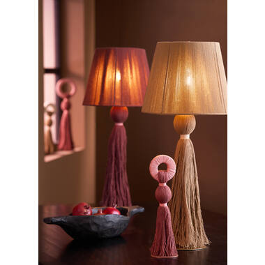 Ornament Ø9x33 cm YAVIZA terra+raffia light pink
