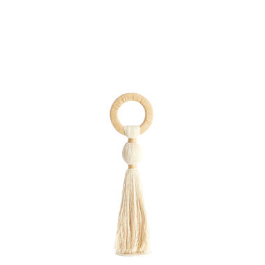 Ornament Ø11x47 cm YAVIZA cream+raffia natural