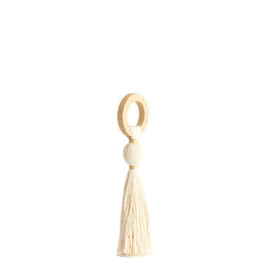 Ornament Ø11x47 cm YAVIZA cream+raffia natural