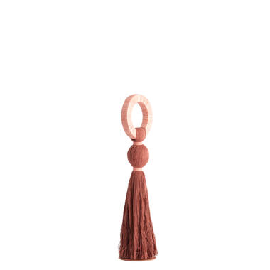 Ornament Ø11x47 cm YAVIZA terra+raffia light pink