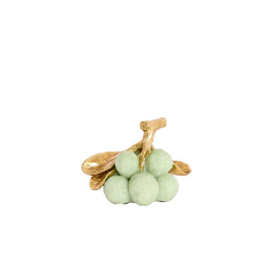 Ornament 16,5x11x11,5 cm JAGODY green+antique bronze
