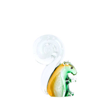 Ornament 9,5x4,5x13 cm SQUIRREL glass green+cream
