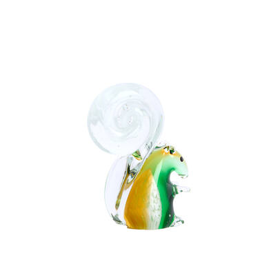 Ornament 9,5x4,5x13 cm SQUIRREL glass green+cream