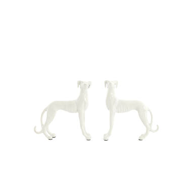 Ornament S/2 17x8x18+17x8x18 cm DOGS cream