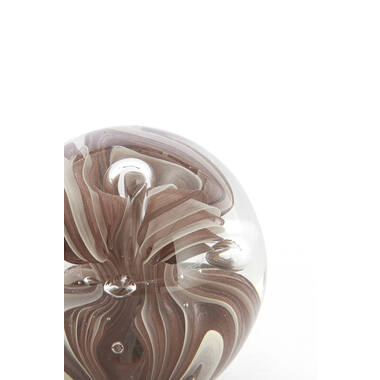 Ornament Ø8x8 cm BREON glass brown+cream