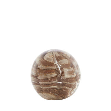 Ornament Ø10x10 cm SAEL glass brown+cream+glitter