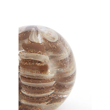 Ornament Ø10x10 cm SAEL glass brown+cream+glitter