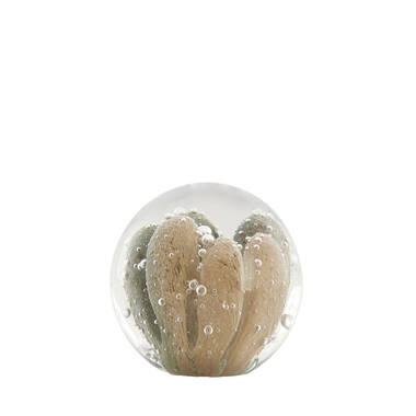 Ornament Ø10x10 cm YVEN glass sand+green