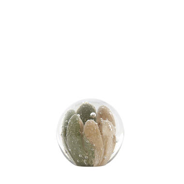 Ornament Ø8x8 cm YVEN glass sand+green