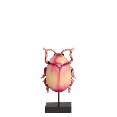 Ornament on base 15x8,5x27 cm BEETLE light pink+black