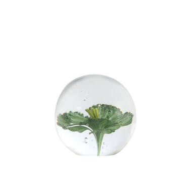 Ornament Ø8x8 cm FLOWER glass green+yellow