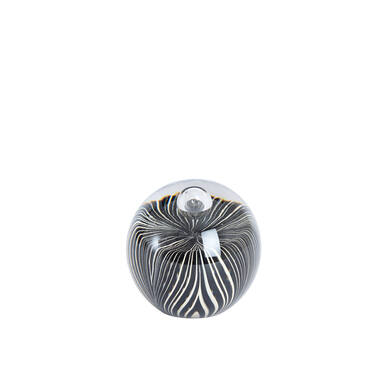 Ornament Ø8x8 cm MATHYAS glass black+white