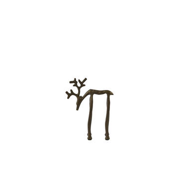 Ornament 15x6x20 cm DEER matt brown-bronze
