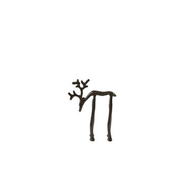Ornament 15x6x20 cm DEER shiny brown-bronze