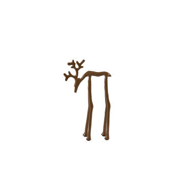 Ornament 15x6x25 cm DEER shiny caramel