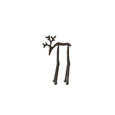Ornament 15x6x25 cm DEER shiny brown-bronze