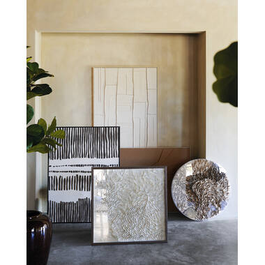 Wall ornament Ø80x6 cm YAXUNA cream-brown+clear
