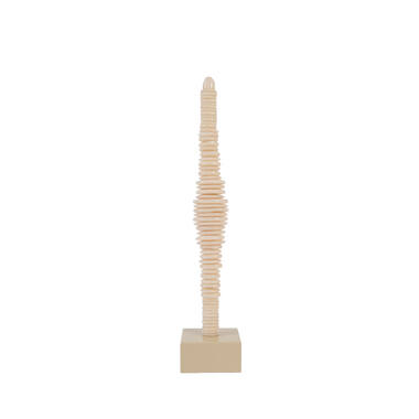 Ornament on base 10x10x52 cm TOWER sand