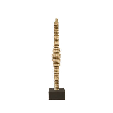 Ornament on base 10x10x52 cm TOWER cream-brown+brown
