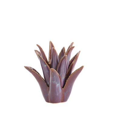 Theelicht Ø21x21 cm CACTUS keramiek donker paars