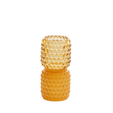 Tealight on base Ø9x16 cm BUBLINI glass yellow