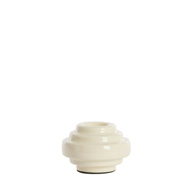 Tealight Ø11x7,5 cm WANHATI shiny cream