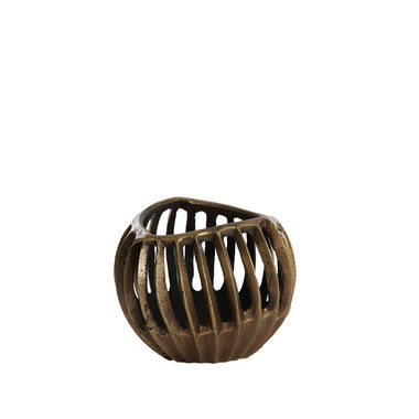 Tealight Ø16x12 cm CHALCO antique bronze+black