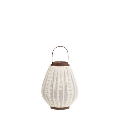 Hurricane Ø32x40 cm DAZIO linen natural+dark brown wood
