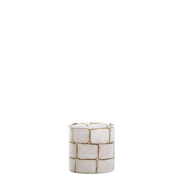 Tealight Ø10x11 cm DRONERO glass clear+white