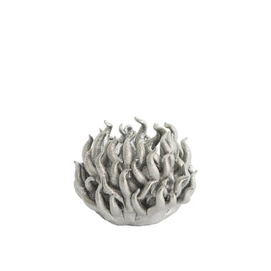 Tealight holder Ø11x8 cm EDESSA porcelain silver