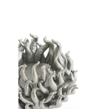 Tealight holder Ø11x8 cm EDESSA porcelain silver