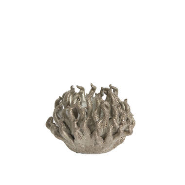 Tealight holder Ø11x8 cm EDESSA porcelain bronze