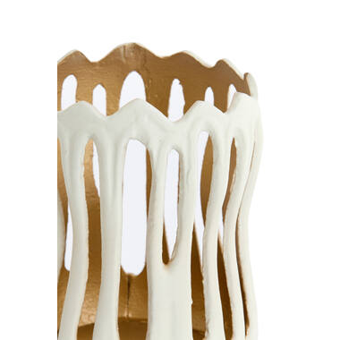 Tealight Ø11x13 cm TIVOLI cream+gold