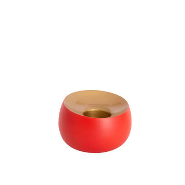 Theelicht Ø12x9 cm VEROLI mat donker koraal+goud