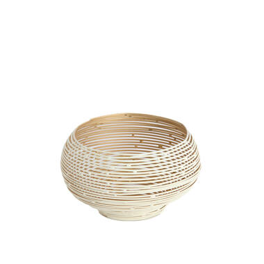 Lámpara de té Ø15x9 cm URBINO crema mate+oro