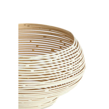 Lámpara de té Ø15x9 cm URBINO crema mate+oro