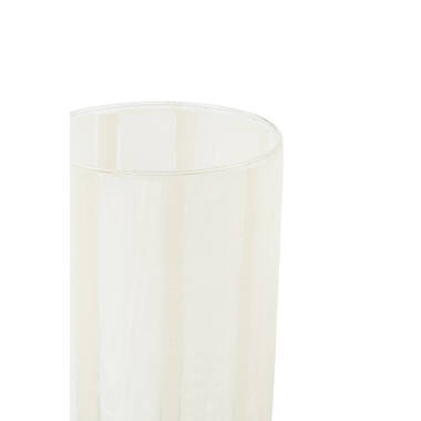 Tealight Ø14x20 cm DRINO glass transparent+cream+beige