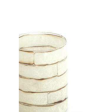 Tealight Ø10x13 cm DRONERI glass clear+cream