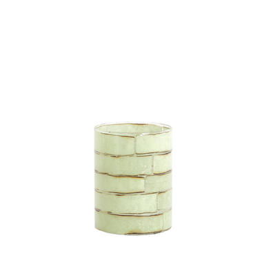 Tealight Ø10x13 cm DRONERI glass clear+mint green