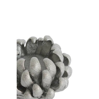 Tealight holder Ø10,5x7,5 cm SERINA porcelain silver