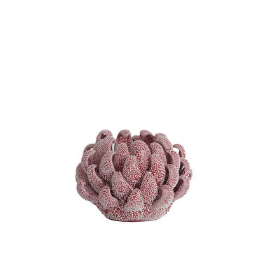 Tealight holder Ø10,5x7,5 cm SERINA porcelain red