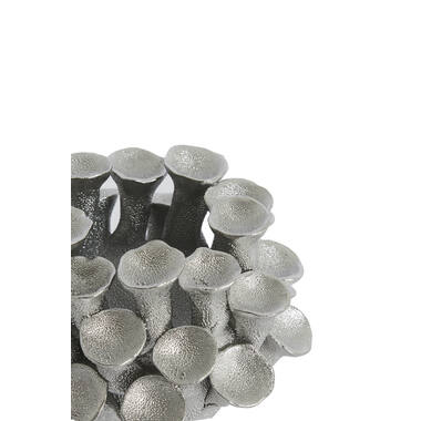 Tealight holder Ø10,5x7,5 cm DELARA porcelain silver