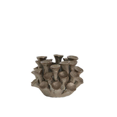 Tealight holder Ø10,5x7,5 cm DELARA porcelain bronze